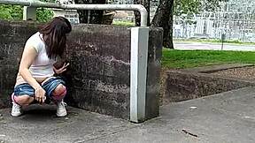 Risky public piss at a hydroelectric plant, just a piss whores mid-day fantasy.