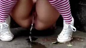 Risky public piss at a hydroelectric plant, just a piss whores mid-day fantasy.