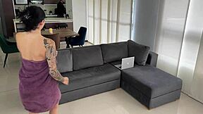 luna sets up hidden camera to catch ass worshiping