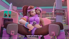 Brigitte Trains Shadows In Gym With Horny Kissing And Pussy Licking