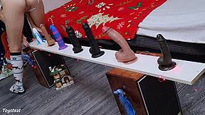 Choosing the best dildo, petite stepsister tests toys in rough anal and dp