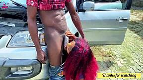 Local police officer demands quick sex from teen pato in outdoor spot. Big cock stretches her wet shaved pussy.