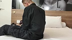 Intense motel fuck with creampie and deepthroat backstage action