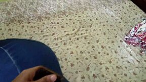 The muscular step brother fucked his curvy step sister in the bedroom