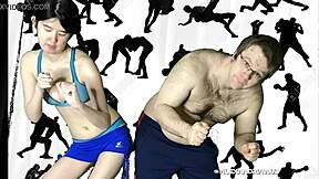 Fight Night Starring Alexandria Wu And Clifford Bryant In Interracial Wrestling Match