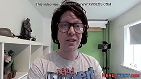 British slut tricked into sucking nerd's cock for first time
