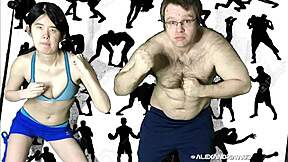 Fight Night Starring Alexandria Wu And Clifford Bryant In Interracial Wrestling Match