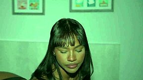 Ebony slut gets huge creampie