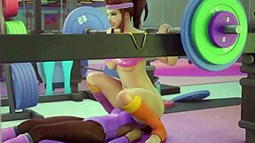 Brigitte Trains Shadows In Gym With Horny Kissing And Pussy Licking