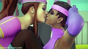 Brigitte Trains Shadows In Gym With Horny Kissing And Pussy Licking