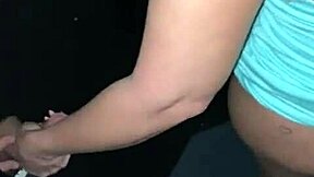 Mature housewife enjoys gloryhole cum with husband's permission