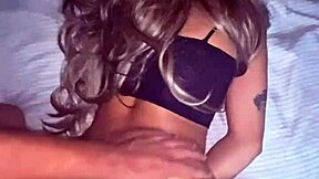 BUSTY EBONY BABE TIAMARIA CAUGHT OILING HER MASSIVE TITS MAKES NAUGHTY DEAL WITH TWO PERVS