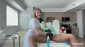 in my hands the latex king's balls became smooth and empty