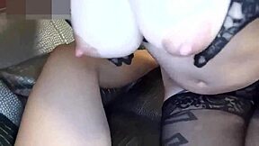 Japanese chubby pregnant woman with big tits gives breast milk blowjob and creampie sex uncensored.