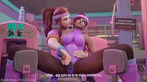 Brigitte Trains Shadows In Gym With Horny Kissing And Pussy Licking