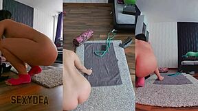 Triple Cam Sensation Invites Naughty Naked Workout