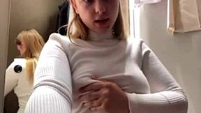 Teens in public fitting room