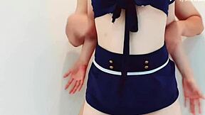 asian cosplay police girl gets creampied in doggystyle