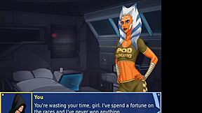 Orange trainer dances energetically