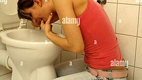 Girl Pukes In Bathroom