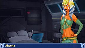 Orange trainer dances energetically