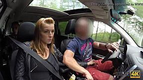 Young Well-Rounded Girl Seeks Cash Outdoors in Public Pickup Scenario