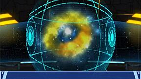 Orange trainer dances energetically