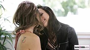 i watch a small tits admirer lick a petite 18+ lesbian passionately