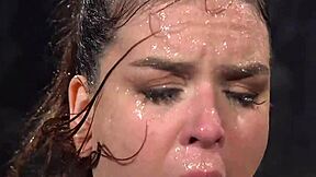 hogtied brunette slut gets rough water bondage fucking