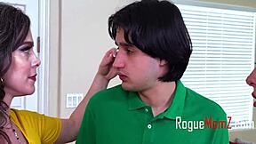 Step Mom And Favorite Waitress Serve Dessert