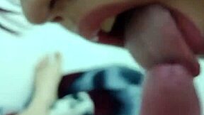 Sexy Teen 18+ Passionately Gives Blowjob And Joyfully Receives Cum In Mouth From Latin Stepbro