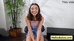 Petite Teen Spreads Pussy Lips