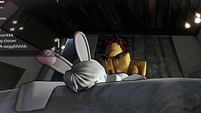 Roblox Bunny Femboy Enthusiastically Rides Cock In Intense Session