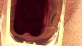 I watch this speculum babe dildo fuck herself before showing her insides