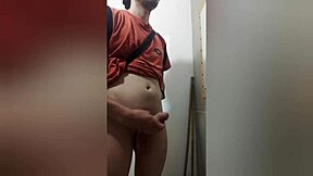 touching myself naked in the bathroom until i cum on the sink