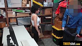 cute latina shoplifter rough fucked by a pervy mall cop