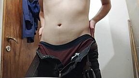 touching myself naked in the bathroom until i cum on the sink