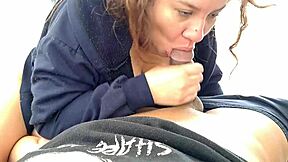 my stepsister with big ass sucks my cock on the terrace