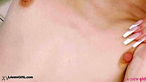 red haired model shows her sex body