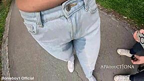 valentina wets her jeans 3 times outdoors at fortress park toilet 😮🚽