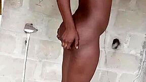 big clit pussy lips drip as upside-down cucumber drives screams