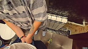 stepsister makes stepbrother cum fast in pantyhose