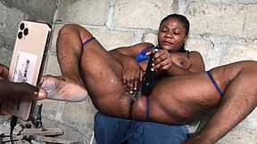 Pleasing Fan with Outdoor Squirting Orgasm