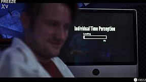 Mad scientist freezes 18 year old lab partner matty mila remote controls her to squirt wildly