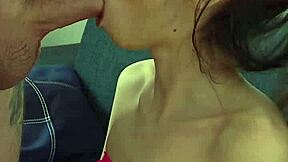 bts with candie cross, my skinny slut deepthroats and spits for rough facial