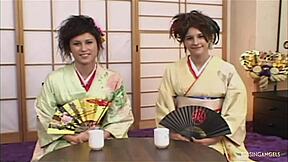 sayuni and sakuna feel the thrill of their first heated foursome with two guys