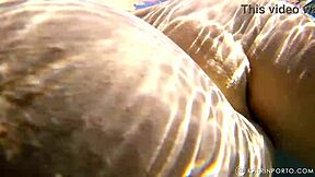 bbw redhead milf hairy bush big ass tits nude public beach underwater