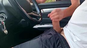 stranger jerks my big cock on street as wife nears store