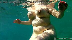 bbw redhead milf hairy bush big ass tits nude public beach underwater