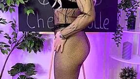 fishnet tights tempt curvy teacher for nylon domination